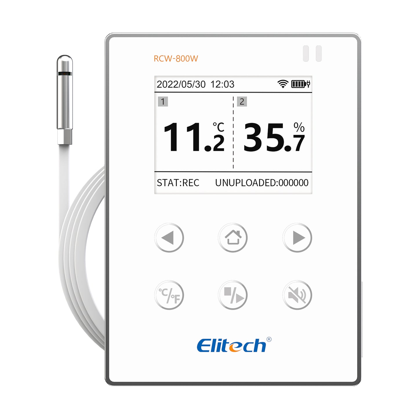 Elitech RCW-800W-THE Kabelloser Datenlogger für Temperatur und Luftfeuchtigkeit, WIFI-Fernrekorder für Kühlschränke