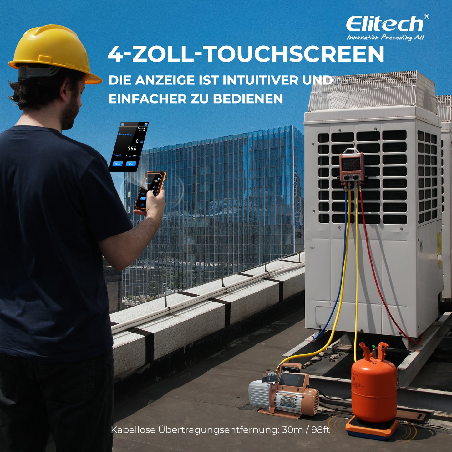 Elitech SRL-100 Kältemittel-Wärmepumpenwaage 220 lbs / 100 kg (Magnesium-Aluminium-Legierung-Basis)