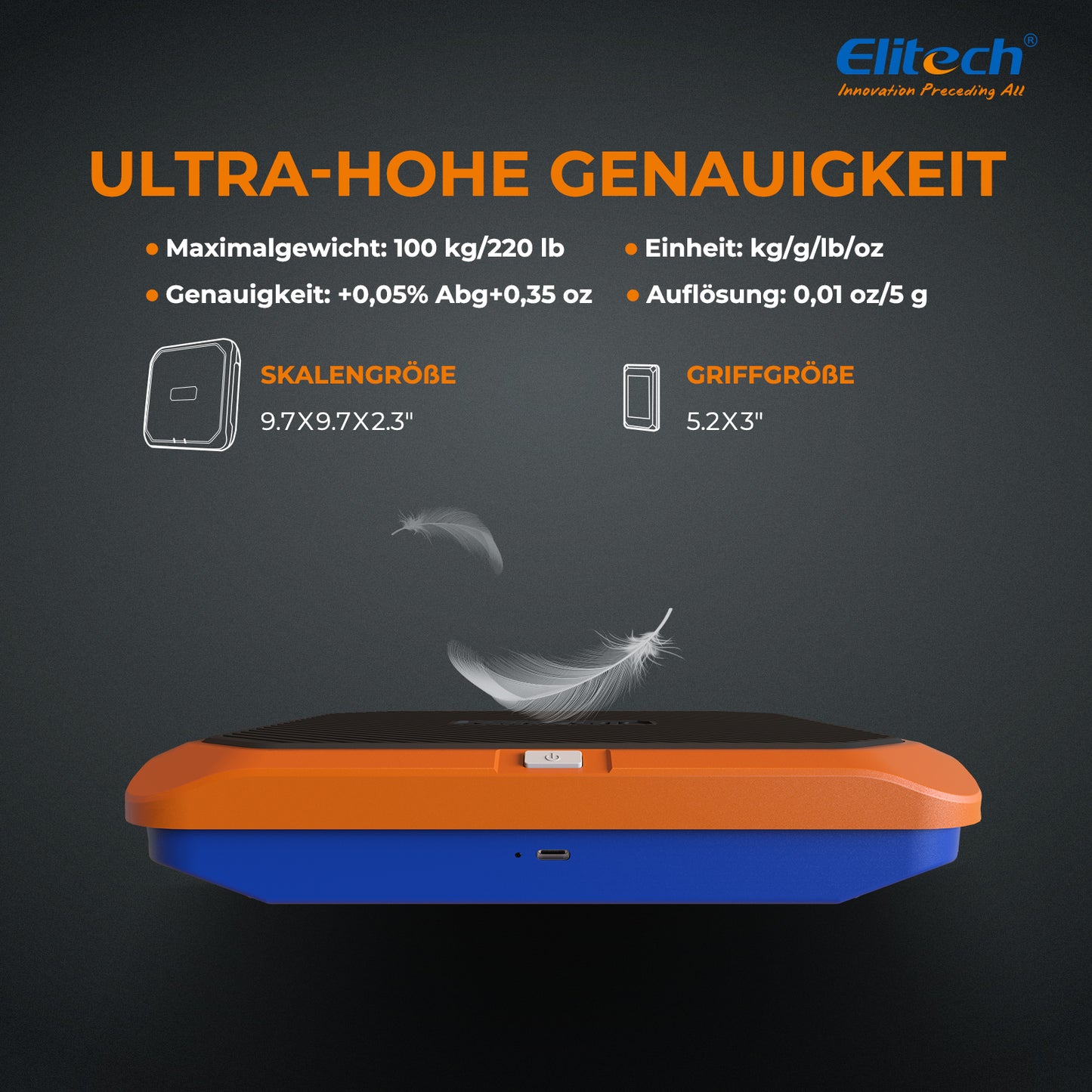 Elitech SRL-100 Kältemittel-Wärmepumpenwaage 220 lbs / 100 kg (Magnesium-Aluminium-Legierung-Basis)