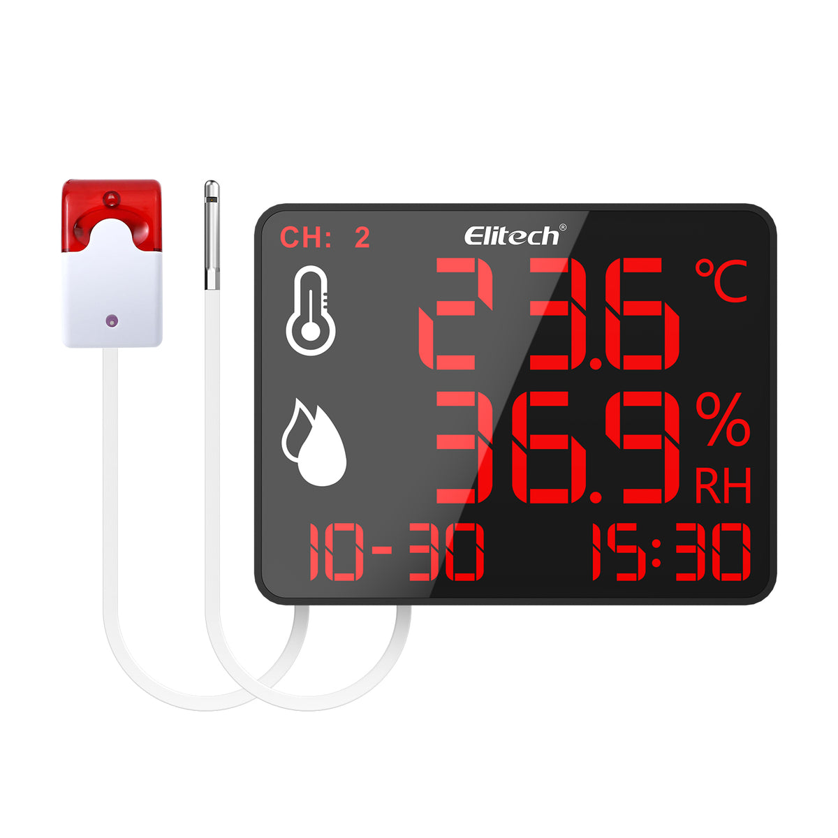 Elitech DR-230W Bluetooth- & WLAN-Datenlogger, hochpräzises digitales Hygrometer-Thermometer, 30.000 Messwerte