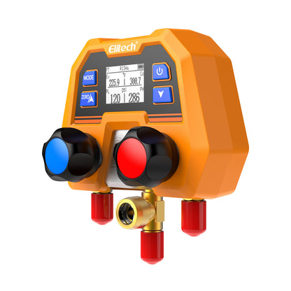 Elitech DMG-2SE Digitales Manometer für HLK-, Kälte- und Klimaanlagen – Druck- und Temperaturmessung, LCD-Anzeige
