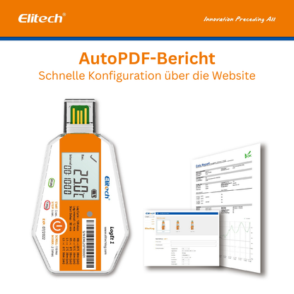 Elitech LogEt-1 Einweg-Temperaturdatenlogger, Einweg-Temperaturaufzeichner für Impfstoffe und Pharmazeutika