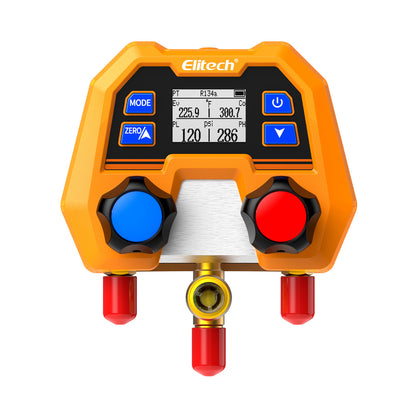 Elitech DMG-2SE Digitales Manometer für HLK-, Kälte- und Klimaanlagen – Druck- und Temperaturmessung, LCD-Anzeige