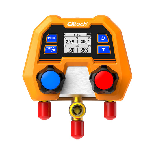 Elitech DMG-2SE Digitales Manometer für HLK-, Kälte- und Klimaanlagen – Druck- und Temperaturmessung, LCD-Anzeige