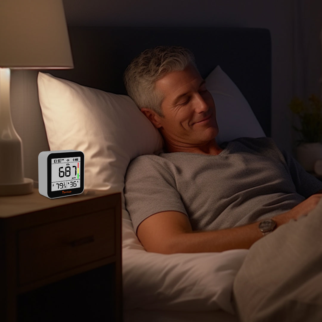 Temtop C10 2. Generation E-Ink-Display CO₂-Monitor – Innenraum-Luftqualitätsmonitor für CO₂, Temperatur und Luftfeuchtigkeit mit App und Datenhistorie