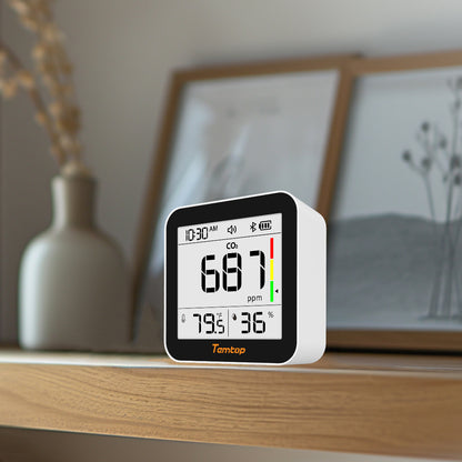 Temtop C10 2. Generation E-Ink-Display CO₂-Monitor – Innenraum-Luftqualitätsmonitor für CO₂, Temperatur und Luftfeuchtigkeit mit App und Datenhistorie
