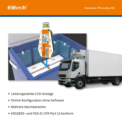 Elitech LogEt-1 Einweg-Temperaturdatenlogger, Einweg-Temperaturaufzeichner für Impfstoffe und Pharmazeutika