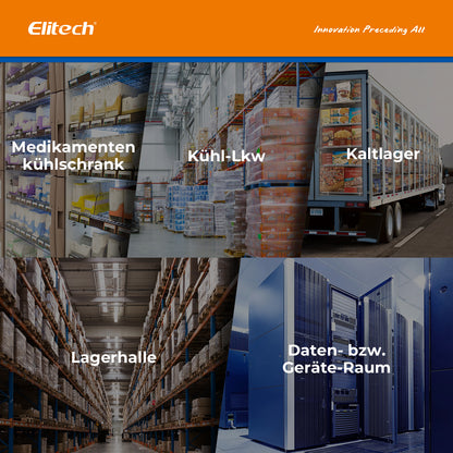 Elitech GSP-6Pro Bluetooth Temperatur- und Feuchtigkeits-Datenlogger mit Kalibrierzertifikat, 100.000 Messpunkte, Shadow Data