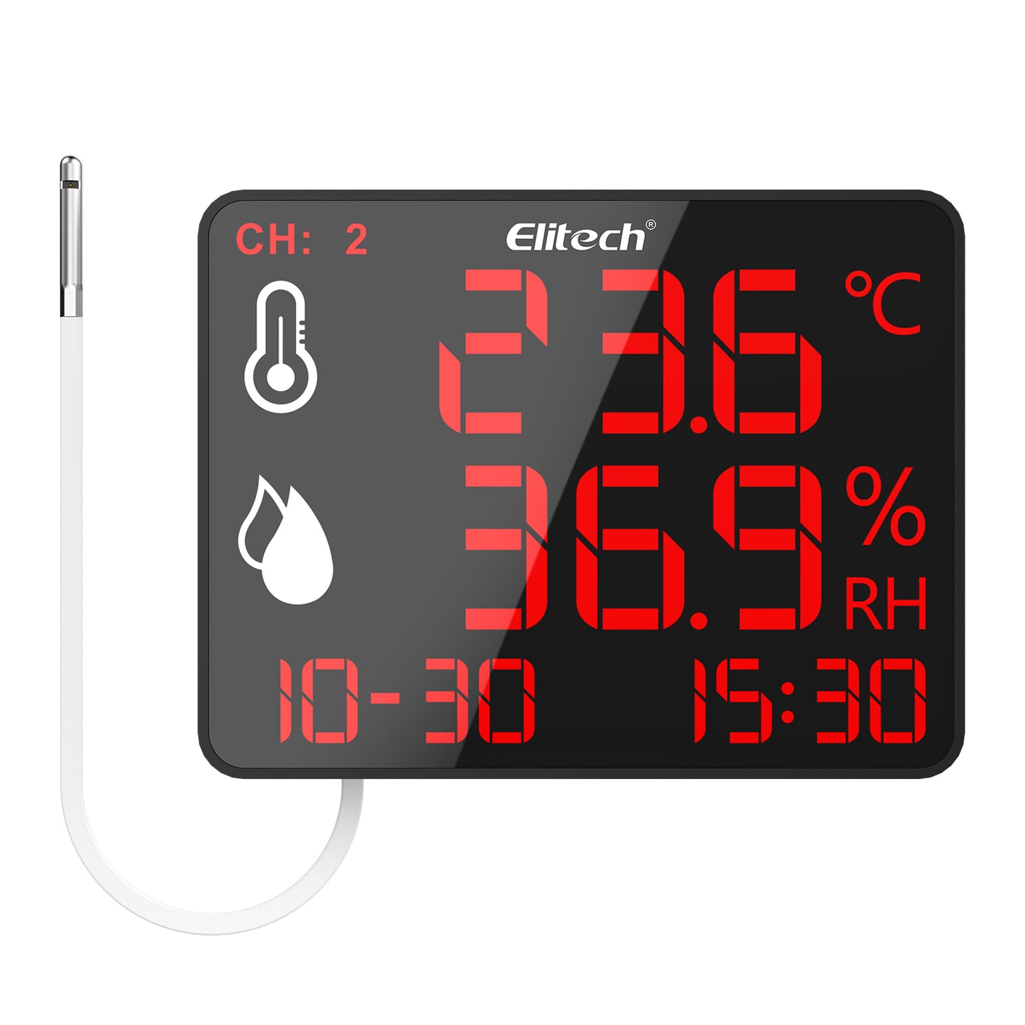 Elitech DR-230 Bluetooth-Datenlogger – HochprElitech DR-230 Bluetooth-Datenlogger – Hochpräziser digitaler Hygrometer und Thermometer mit 30.000 Speicherpunktenäziser digitaler Hygrometer und Thermometer mit 30.000 Speicherpunkten
