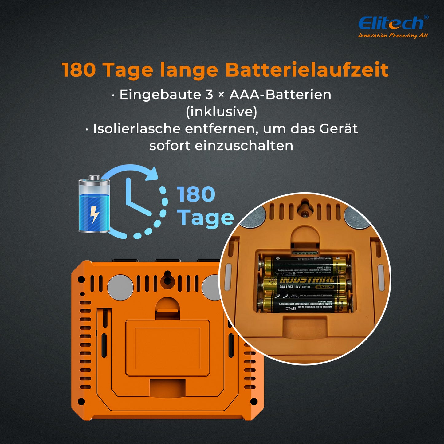 Elitech IPT-100S Digitales Thermometer-Hygrometer, Kühlschrankthermometer mit externem Temperaturfühler, kostenloser Datenspeicher-Export, 5.000 Messwerte