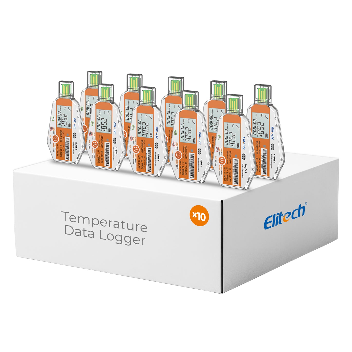 Elitech LogEt-1 Einweg-Temperaturdatenlogger, Einweg-Temperaturaufzeichner für Impfstoffe und Pharmazeutika