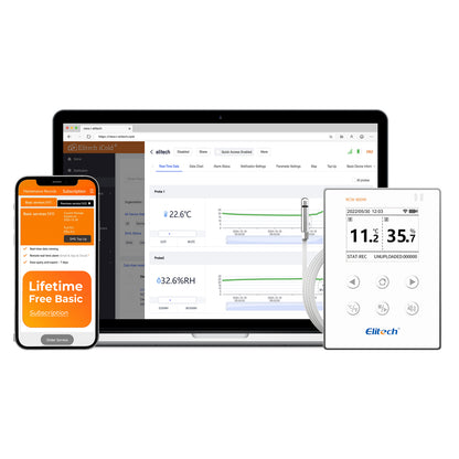 Elitech RCW-800W-THE Kabelloser Datenlogger für Temperatur und Luftfeuchtigkeit, WIFI-Fernrekorder für Kühlschränke