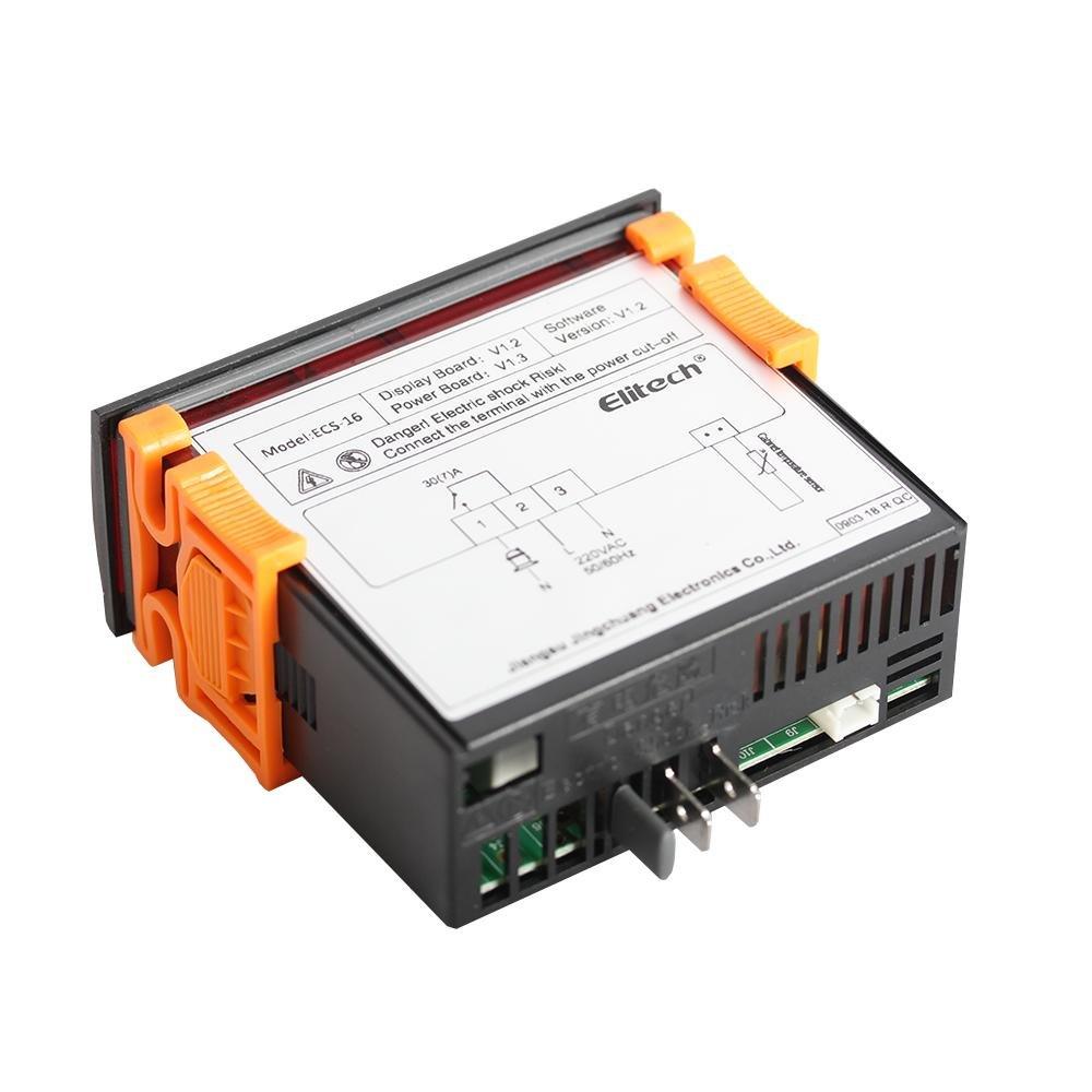 Elitech ECS-16 Einweg-Ausgang Digitaler Temperaturregler, Kühl- oder Heizmodus, Direktantrieb Einphasen 1,5 HP Kompressor
